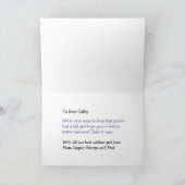 Stunt Dog Cartoon Personalized Get Well Card Kaart (Binnen)