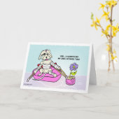 Stunt Dog Cartoon Personalized Get Well Card Kaart (Gele Bloem)