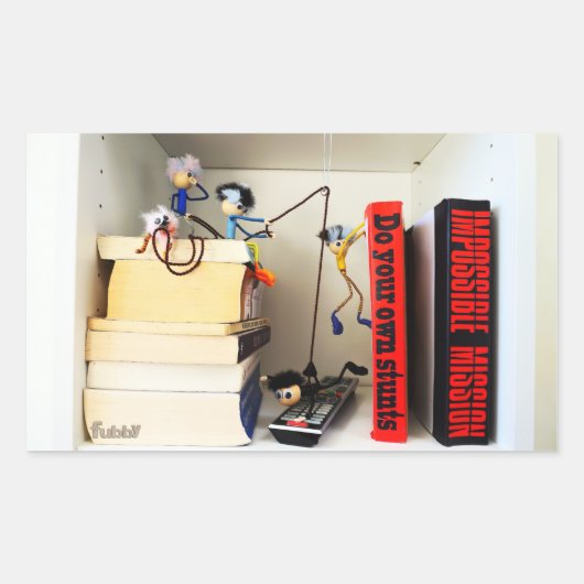 Stunt Fubby's Tom Cruise naspelen. Rechthoekige Sticker (Voorkant)