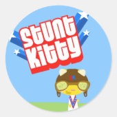 Stunt Kat Ronde Sticker (Voorkant)