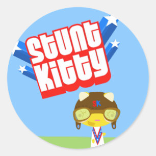 Stunt Kat Ronde Sticker