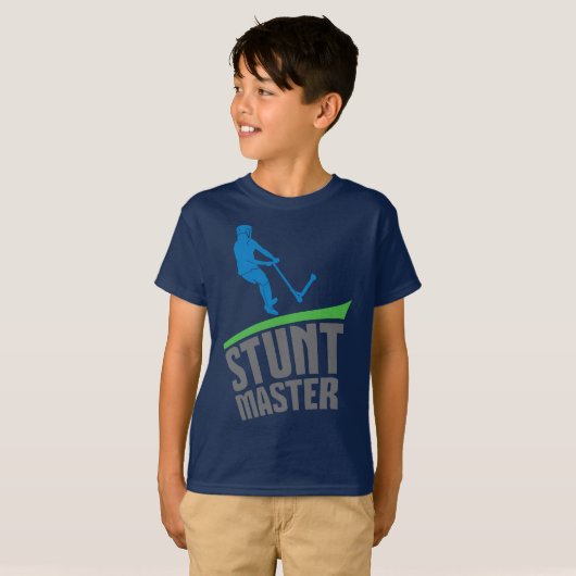 STUNT MASTER, extreme roet, scooter kinder T-shirt (Voorkant volledig)