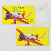Stunt piloot in aangepaste vliegtuigkleur visitekaartje (Voorkant / Achterkant)