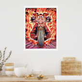 Stunt Riding Pig Poster (Keuken)