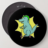 Stunt scooter dinosaurus scooter draak komisch die ronde button 6,0 cm (Voorkant /achterkant)