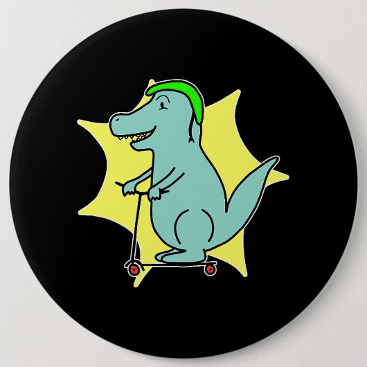 Stunt scooter dinosaurus scooter draak komisch die ronde button 6,0 cm (Voorkant)