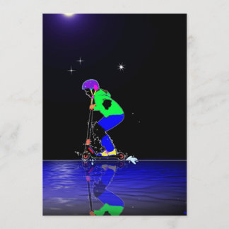 Stunt scooter Einladungskarte Kaart