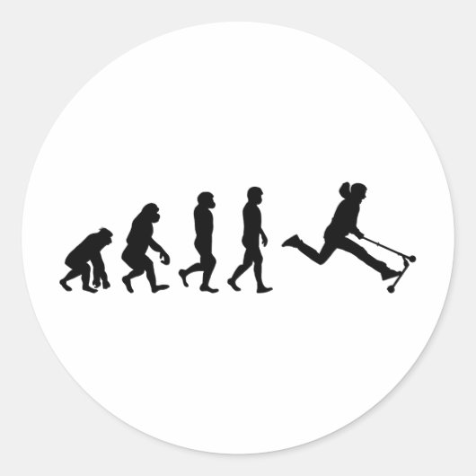 Stunt Scooter Freestyle Scootering Rider Evolution Ronde Sticker (Voorkant)