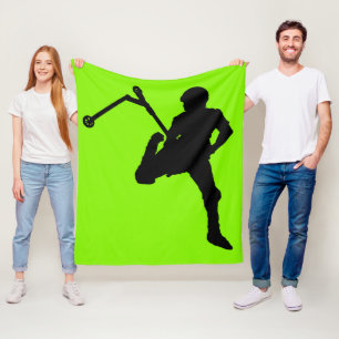 Stunt Scooter Sporten Silhouet Kunst Fleece Deken