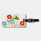 Stuntel Bij met het Adres van Bloemen Bagagelabel (Voorkant horizontaal)