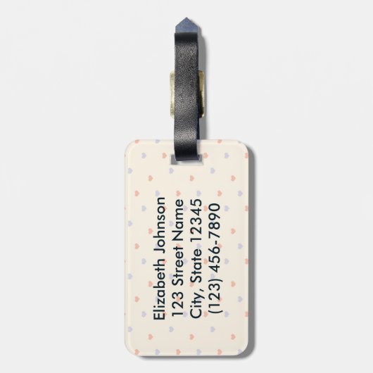 Stuntel Bij met het Adres van Bloemen Bagagelabel (Achterkant verticaal)