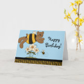 Stuntel Wenskaart van de Verjaardag van Beren het Kaart (Gele Bloem)