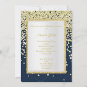 STUNTEN NAVY GOLD SPARKLE WEDDING CUSTOM KAART (Voorkant)