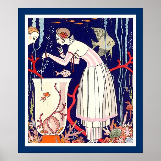 STUNTEN VAN KLEINE VIS, ART DECO BEAUTY-MODE POSTER (Voorkant)