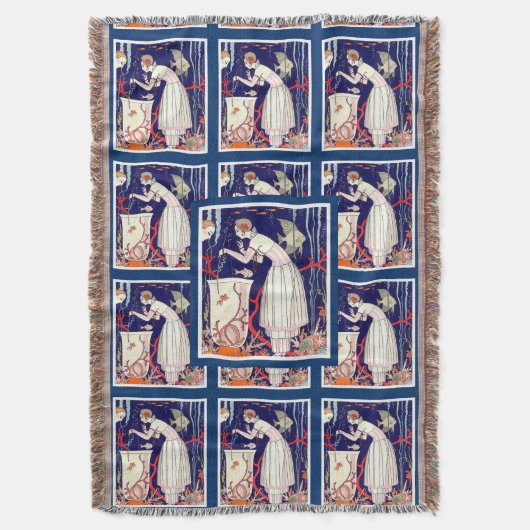 STUNTEN VAN KLEINE VIS, MODE VAN KARTDECO-BEAUTY DEKEN (Voorkant Verticaal)