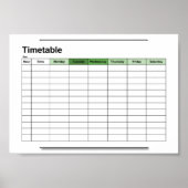 stuntplan , tijdschema , schema , poster , engels (Voorkant)