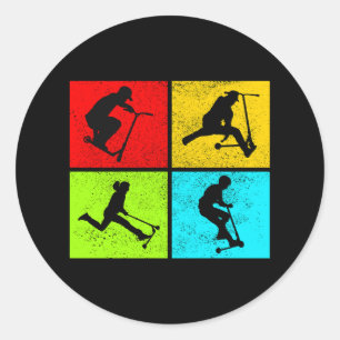 Stuntscooter Freestyle Scootering Rider Ronde Sticker