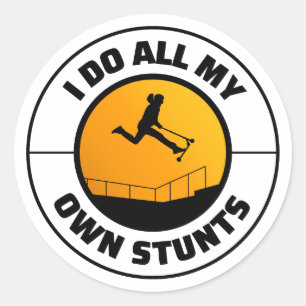 Stuntscooter Freestyle Scootering Rider Ronde Sticker
