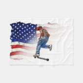 Stuntscooter Rider en US Flag Fleece Blanket (Voorkant (Horizontaal))