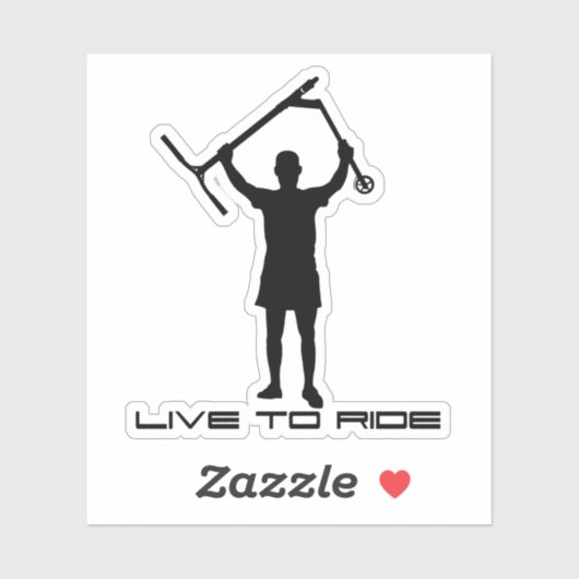 Stuntscooter rijder. Leef om te rijden Sticker (Vel)