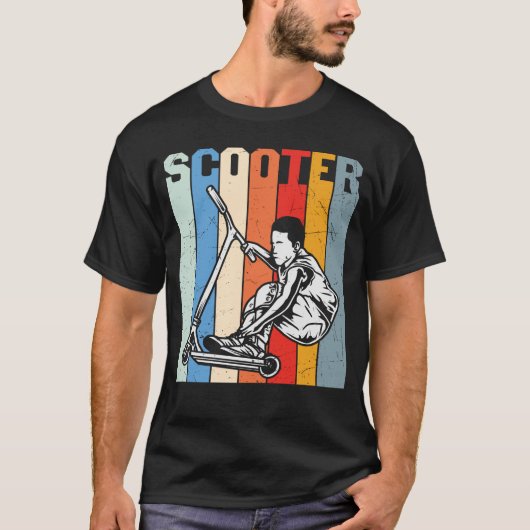 Stuntscooter scooter Retro-ontwerp T-shirt (Voorkant)