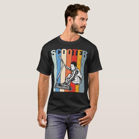 Stuntscooter scooter Retro-ontwerp T-shirt (Voorkant volledig)