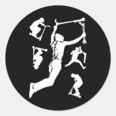 Stuntscooter scootering trricks ronde sticker (Voorkant)