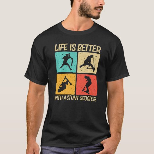 Stuntscooter voor mannen, scooter t-shirt (Voorkant)