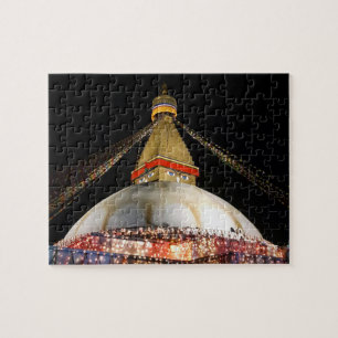 Stupa Boudhanath, Kathmandu at night - Nepal Legpuzzel