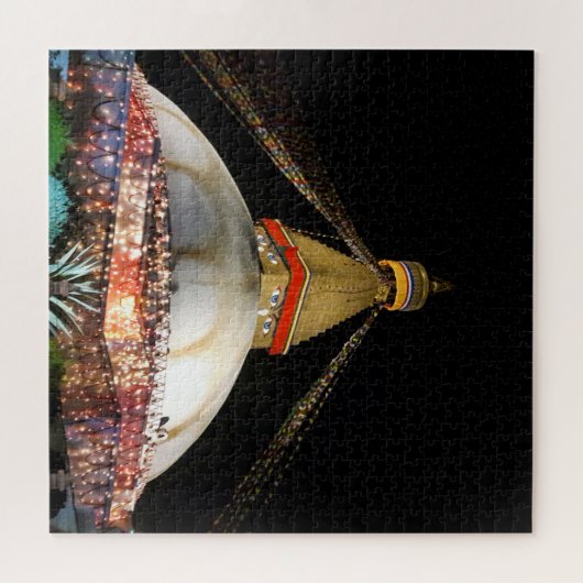 Stupa Boudhanath, Kathmandu at night - Nepal Legpuzzel (Horizontaal)