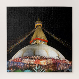 Stupa Boudhanath, Kathmandu at night - Nepal Legpuzzel
