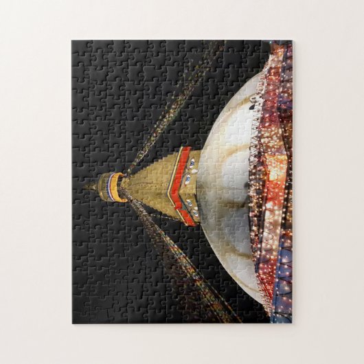 Stupa Boudhanath, Kathmandu at night - Nepal Legpuzzel (Verticaal)