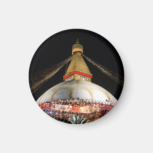 Stupa Boudhanath, Kathmandu at night - Nepal Magneet (Voorkant)
