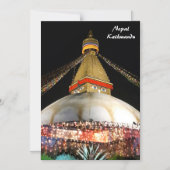 Stupa Boudhanath, Kathmandu at night - Nepal Magnetische Uitnodiging (Voorkant)