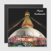 Stupa Boudhanath, Kathmandu at night - Nepal Magnetische Uitnodiging (Voorkant / Achterkant)
