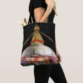 Stupa Boudhanath, Kathmandu at night - Nepal Tote Bag (Dichtbij)