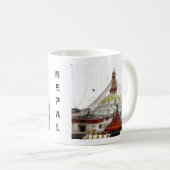 Stupa Boudhanath, Kathmandu - Nepal (Boeddha) Koffiemok (Voorkant rechts)