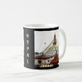 Stupa Boudhanath, Kathmandu - Nepal (Boeddha) Koffiemok (Voorkant rechts)