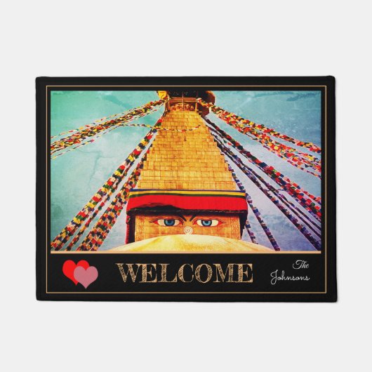 Stupa - Boudhanath, Kathmandu, Nepal Deurmat (Voorkant)
