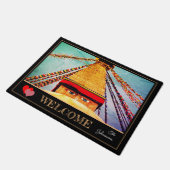 Stupa - Boudhanath, Kathmandu, Nepal Deurmat (Schuin)