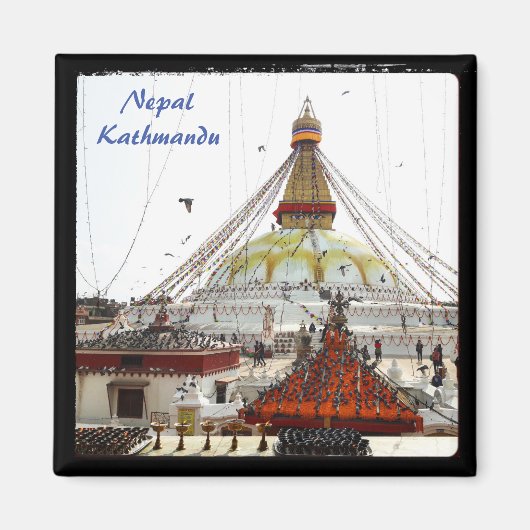 Stupa in Boudhanath, Kathmandu - Nepal Magneet (Voorkant)