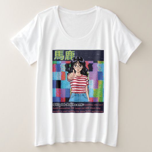Stupid Adjacent Grote Maat T-shirt (Design voorkant)