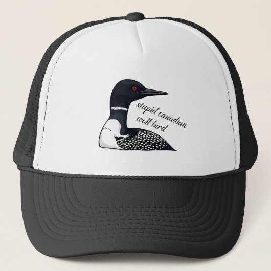 Stupid Canadese Wolf Bird | Canadese Humor Trucker Pet (Voorkant)