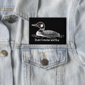 Stupid Canadian Wolf Bird Funny Canada Gift Loon Button (Insitu)
