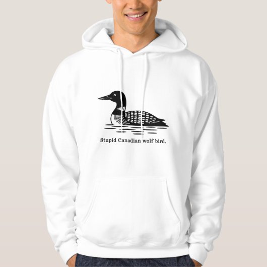 Stupid Canadian Wolf Bird Heated Rivalry Loon Hoodie (Voorkant)