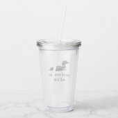 Stupid Canadian Wolf Bird Hockey Romance for Hocke Acryl Drinkbeker (Achterkant)