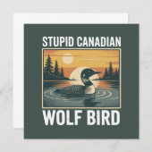 Stupid Canadian Wolf Bird Sarcastic Animal  Kaart (Voorkant / Achterkant)