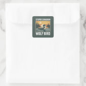 Stupid Canadian Wolf Bird Sarcastic Animal  Vierkante Sticker (Tas)