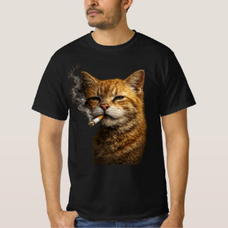 Stupid Cool Funny Cat Meme — Orange Cat Smoking  T-shirt