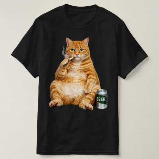 Stupid Cool Funny Cat Meme Smoking Cat cigarette  T-shirt (Design voorkant)